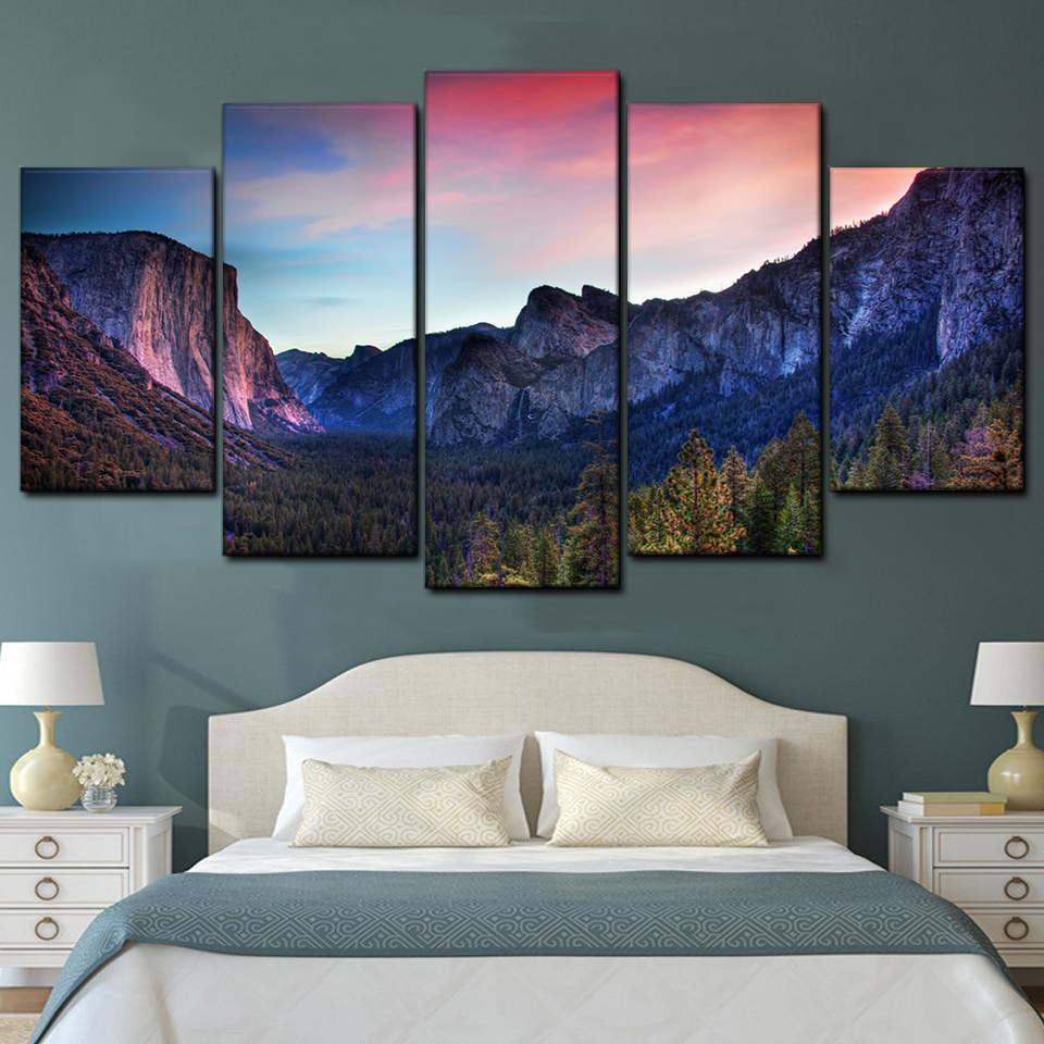 amazing sunset in vally 5 pices peinture sur toile impression sur toile toile art pour la dcoration intrieure9hwkw