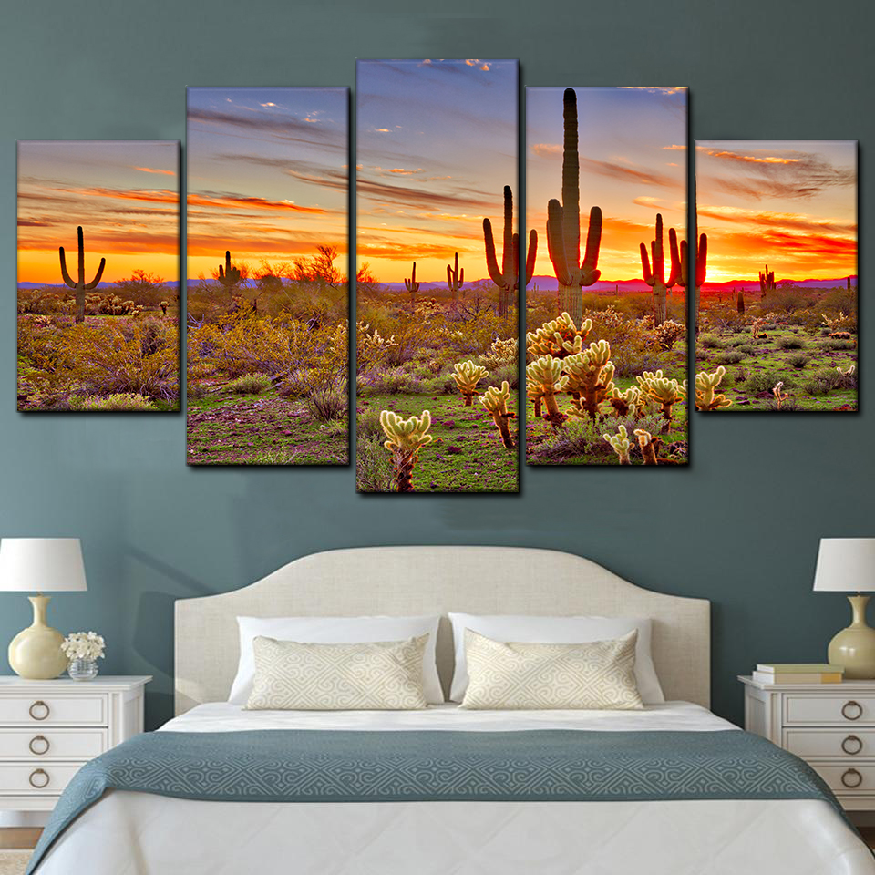 arizona large sonoran desert nature 5 pices peinture sur toile impression sur toile toile art pour la dcoration