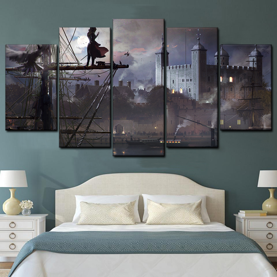 assassins creed syndicate evie frye 5 pices peinture sur toile impression sur toile toile art pour la dcoration intrieure5aa3a