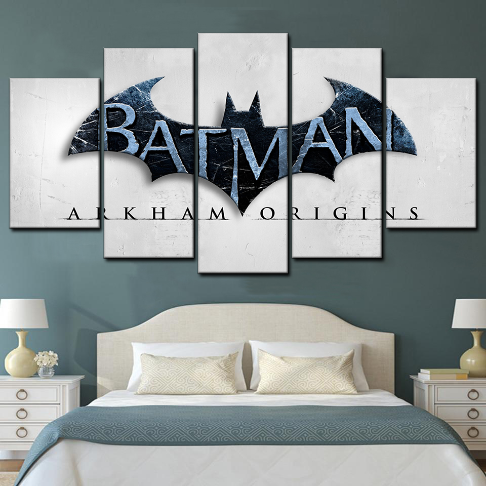 batman arkham origins 2 5 pices peinture sur toile impression sur toile toile art pour la dcoration