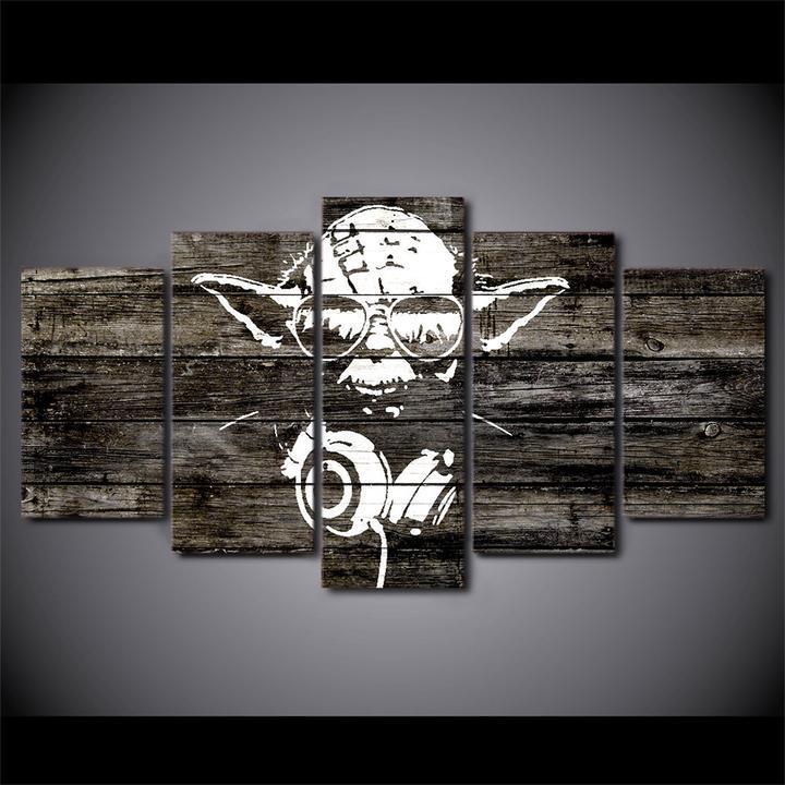 dj yoda de star warsdj yoda of star wars 5 pices peinture sur toile impression sur toile toile art pour la dcoration intrieuretapch