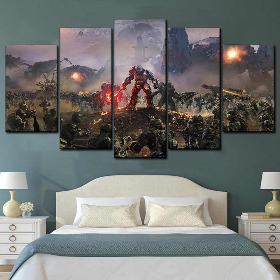 halo wars 2 atriox battlefield 5 pices peinture sur toile impression sur toile toile art pour la dcoration