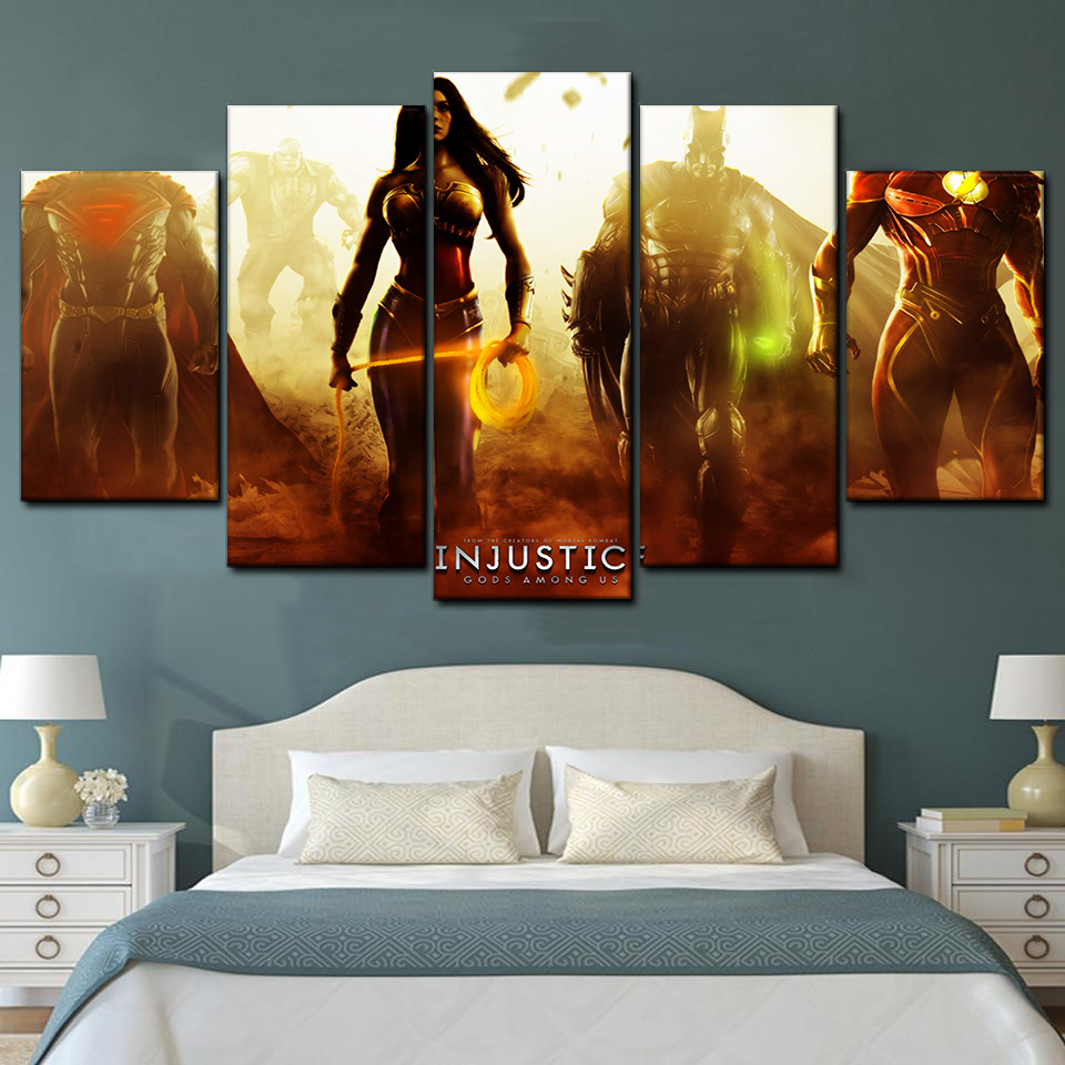 injustice gods among us 5 pices peinture sur toile impression sur toile toile art pour la dcoration intrieuref89mv