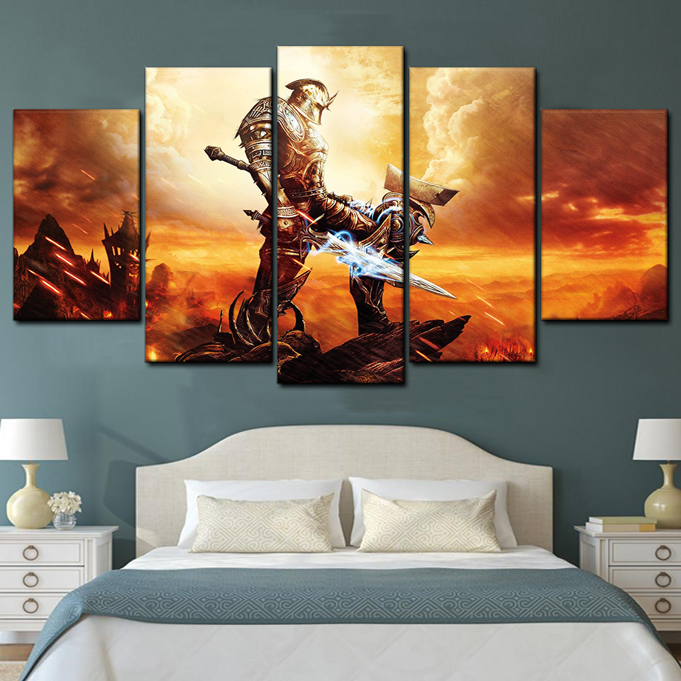 kingdoms of amalur reckoning 5 pices peinture sur toile impression sur toile toile art pour la dcoration intrieureqt3em