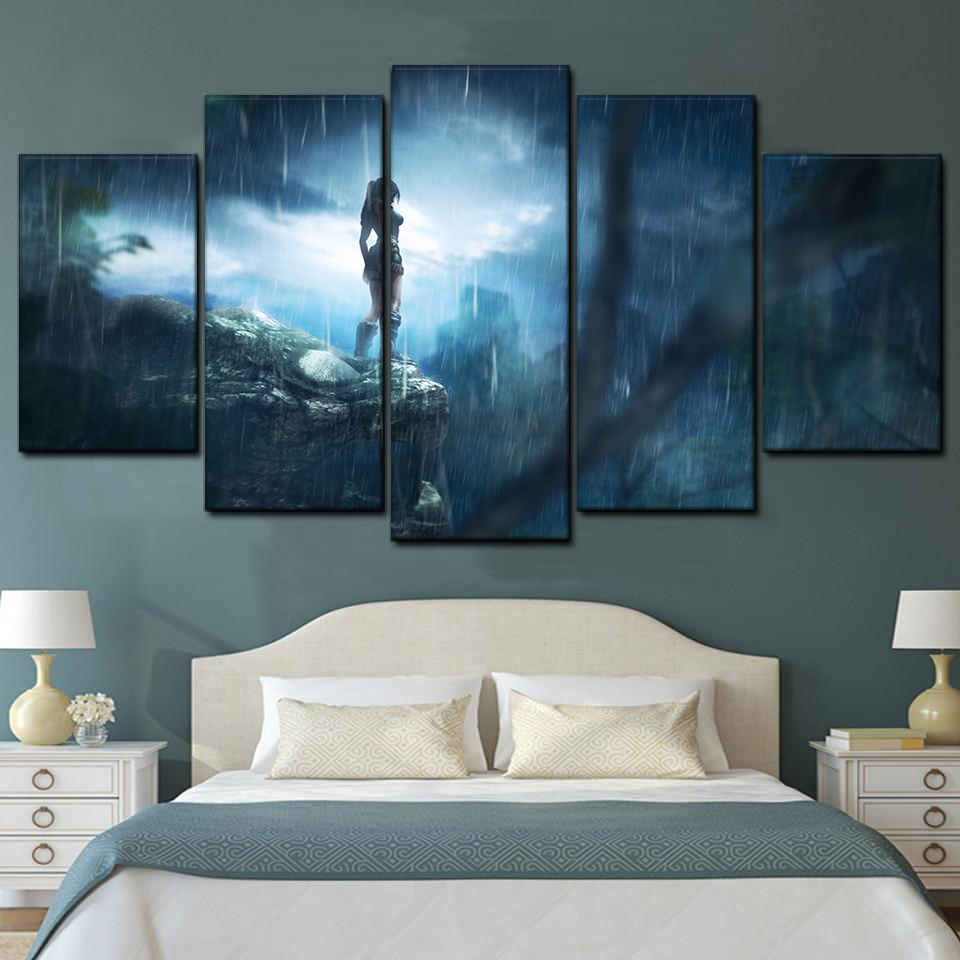 lara croft journey 5 pices peinture sur toile impression sur toile toile art pour la dcoration intrieurembg6s