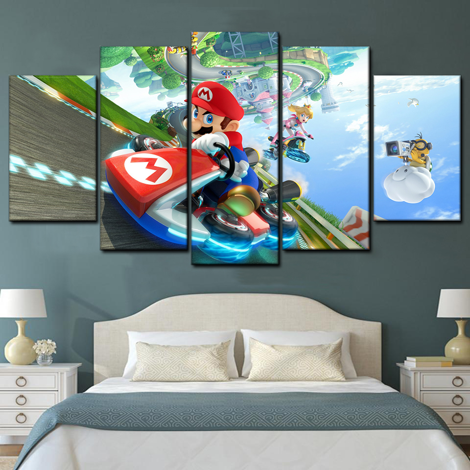 mario kart 8 koopaling characters 5 pices peinture sur toile impression sur toile toile art pour la dcoration