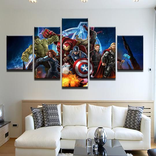 marvel avengers 7marvel avengers 7 5 pices peinture sur toile impression sur toile toile art pour la dcoration intrieurembrsq
