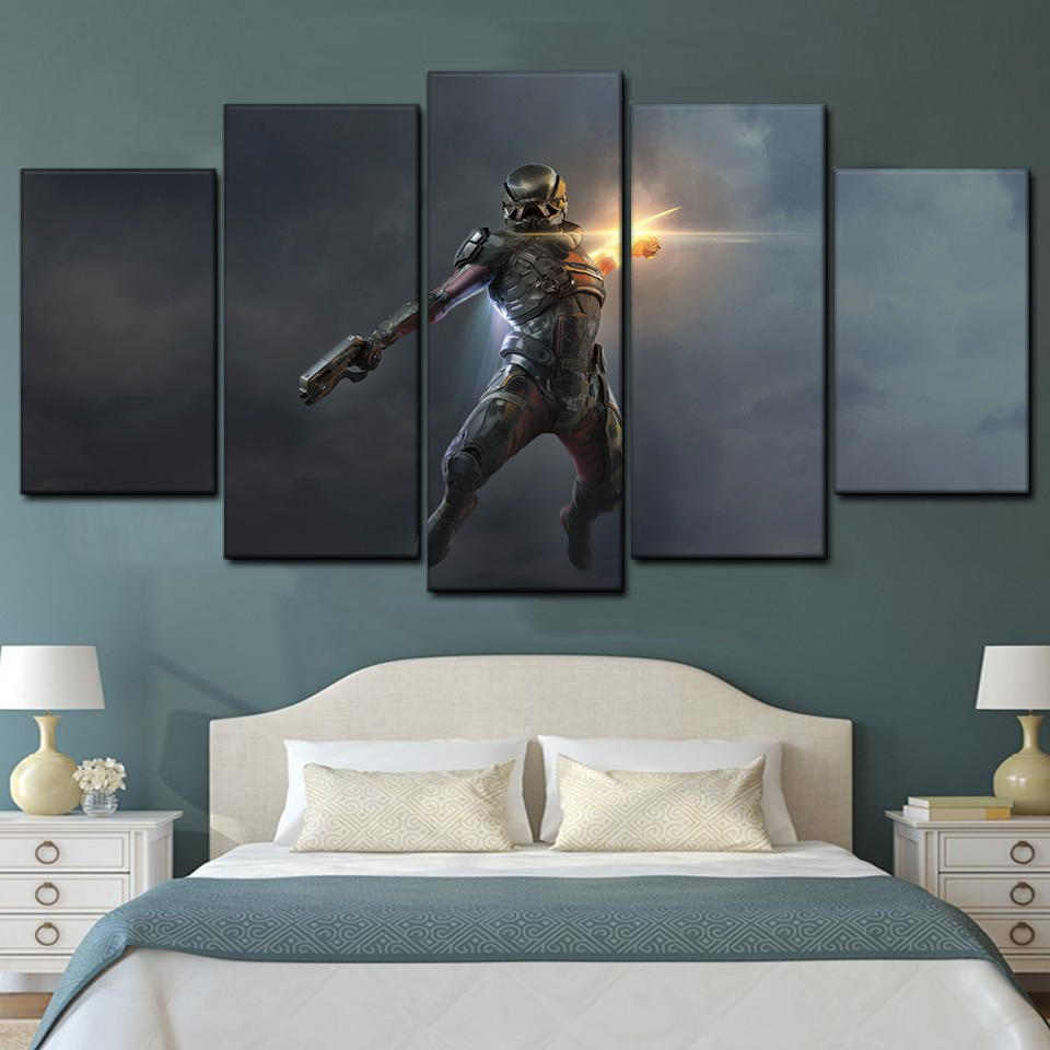 mass effect andromeda n7 5 pices peinture sur toile impression sur toile toile art pour la dcoration intrieurezkn0i