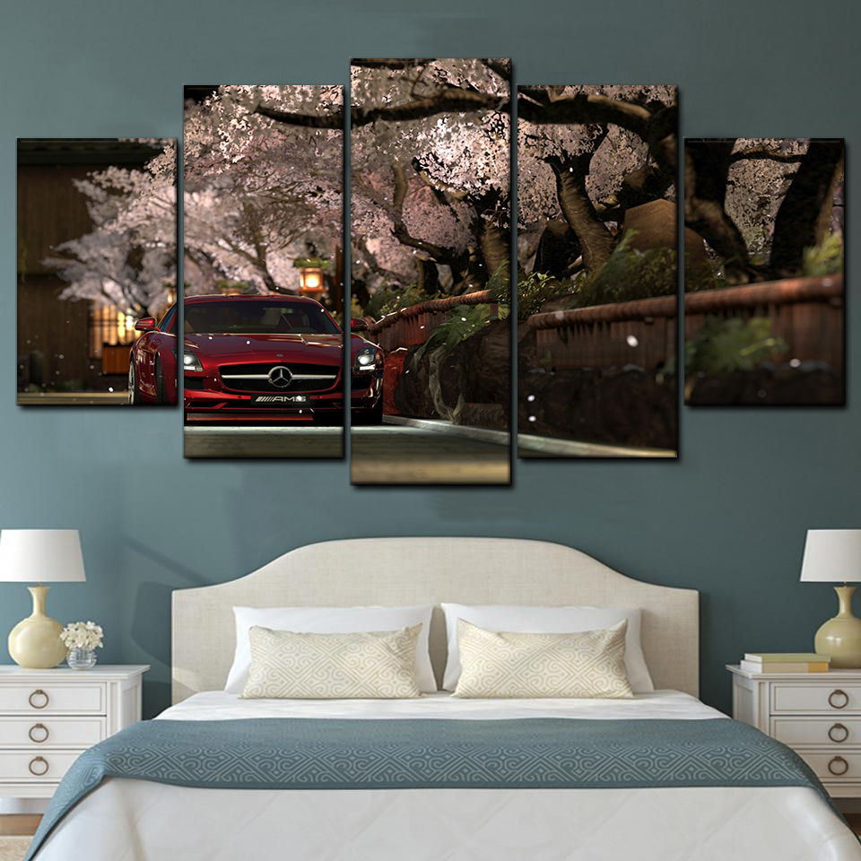 mercedes benz amg gran turismo 5 5 pices peinture sur toile impression sur toile toile art pour la dcoration intrieurezpsys