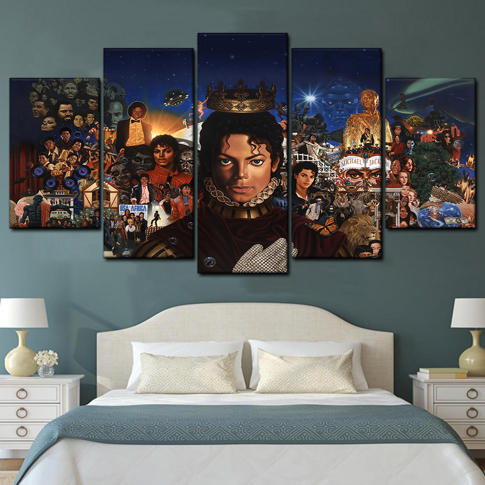 michael jackson collage 5 pices peinture sur toile impression sur toile toile art pour la dcoration intrieurewfcdk