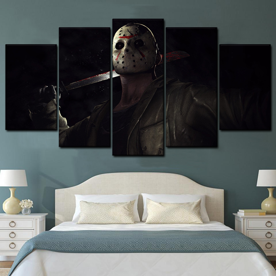 mortal kombat x jason voorhees 5 pices peinture sur toile impression sur toile toile art pour la dcoration intrieureicrgd
