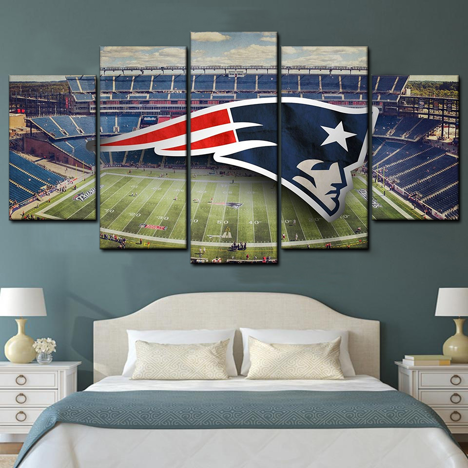 new england patriots 5 pices peinture sur toile impression sur toile toile art pour la dcoration