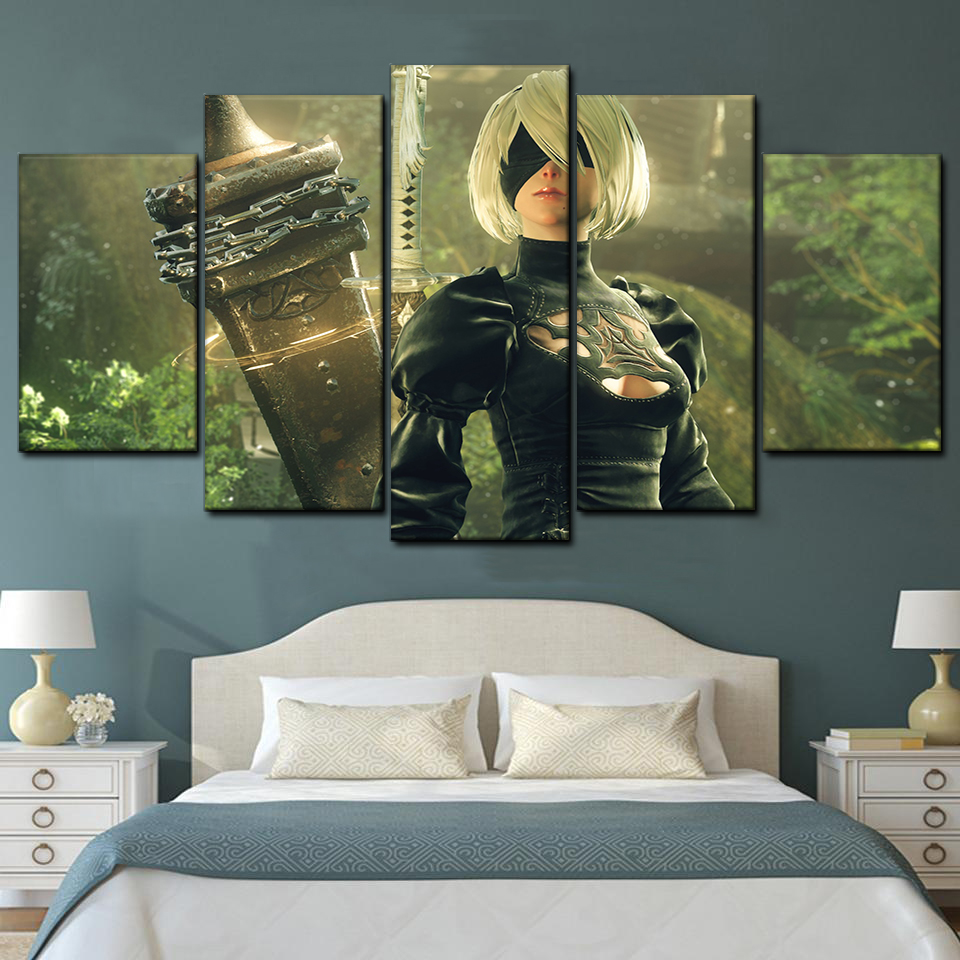 nier automata 2b 5 pices peinture sur toile impression sur toile toile art pour la dcoration