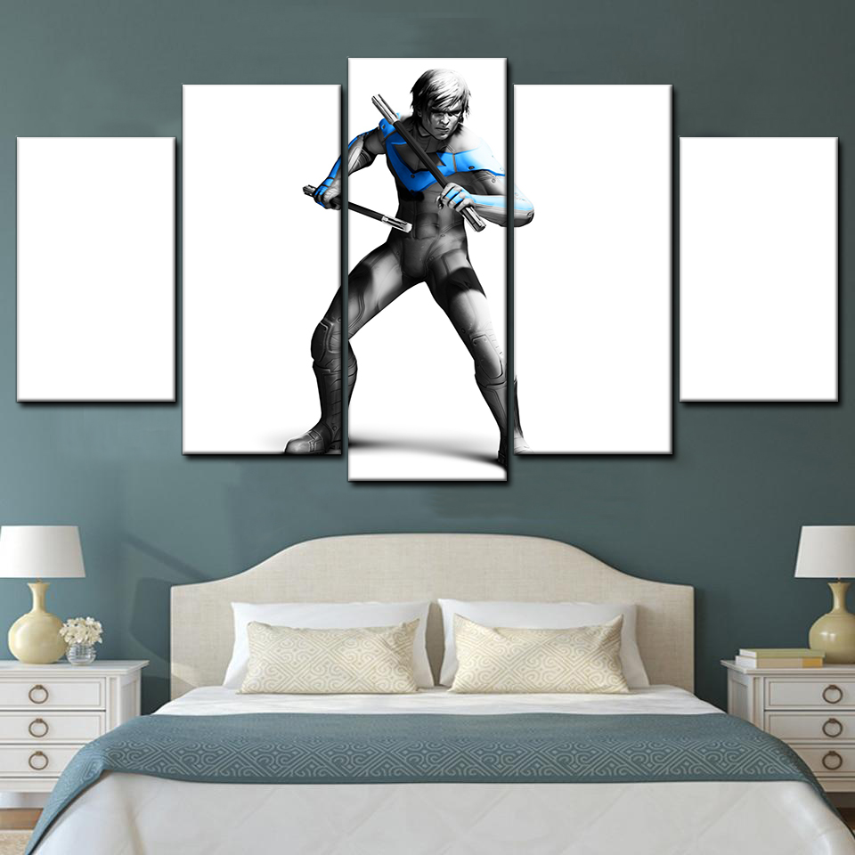 nightwing batman arkham city 5 pices peinture sur toile impression sur toile toile art pour la dcoration intrieuresvco5