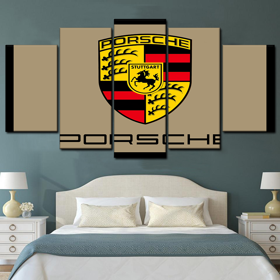 porsche stuttagart 5 pices peinture sur toile impression sur toile toile art pour la dcoration intrieureidhl5
