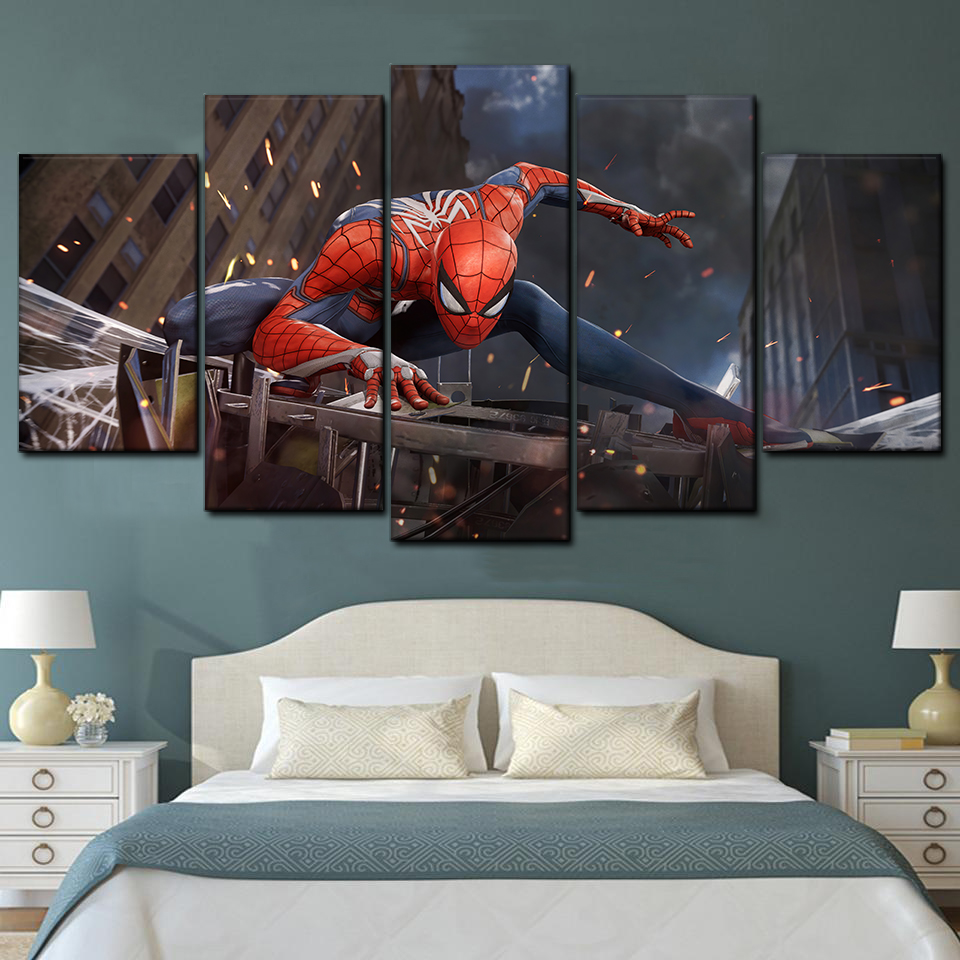 spiderman 5 pices peinture sur toile impression sur toile toile art pour la dcoration intrieuregcpzp