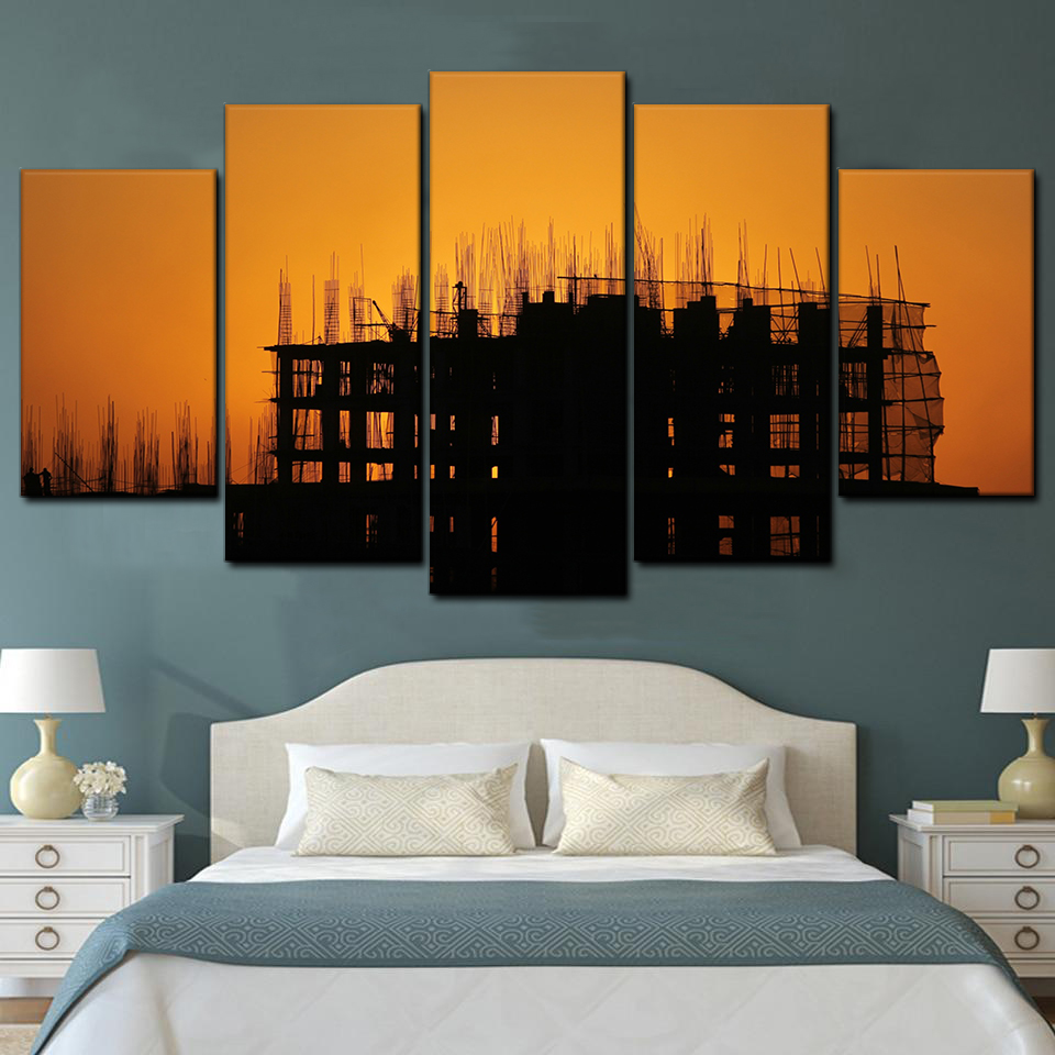 sunset 306 5 pices peinture sur toile impression sur toile toile art pour la dcoration intrieurenhyfb