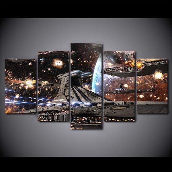 tableau de vaisseau spatial star wars moviestar wars movie spaceship tableau impression sur toile toile art 5 pices peinture sur toile impression sur toile toile art pour la dcoration intrieuredlenf