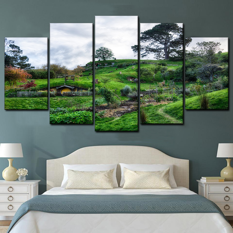 the hobbit the shire 5 pices peinture sur toile impression sur toile toile art pour la dcoration intrieureivmbm