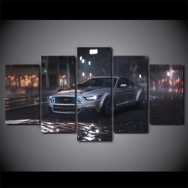 voiture ford mustang cobra shelby argentsilver ford mustang cobra shelby car impression sur toile toile art 5 pices peinture sur toile impression sur toile toile art pour la dcoration intrieurevw6z0