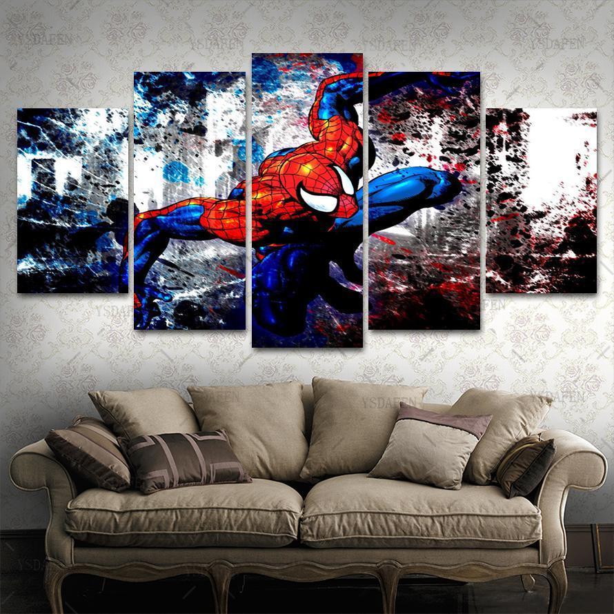 affiche spider man 16 marvelspider man poster 16 marvel 5 pices peinture sur toile impression sur toile toile art pour la dcoration intrieuren6bz4