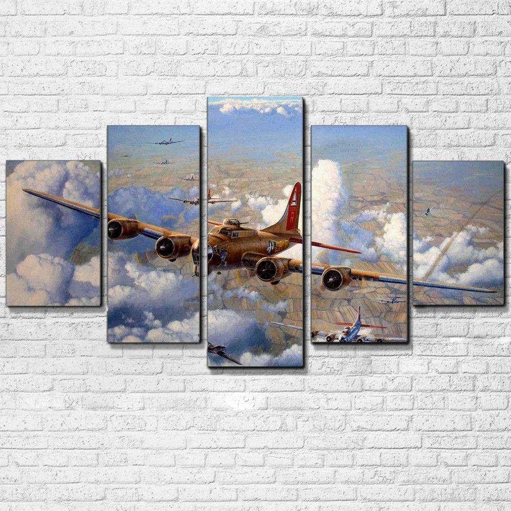 b 17 bombers ww2 avion 1b 17 bombers ww2 airplane 1 5 pices peinture sur toile impression sur toile toile art pour la dcoration intrieurejjzjz