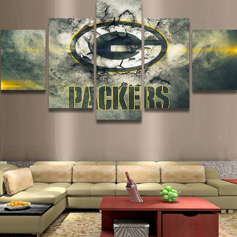 ballon de football green bay packers 9green bay packers football 9 5 pices peinture sur toile impression sur toile toile artykwmy