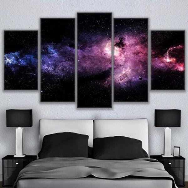 belle galaxie de nbuleuse du ciel toilbeautiful starry sky nebula galaxy 5 pices peinture sur toile impression sur toile toile artqhwtn