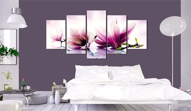 belles fleurs de magnoliabeautiful magnolia flowers 5 pices peinture sur toile impression sur toile toile art pour la dcoration intrieurevi7dh