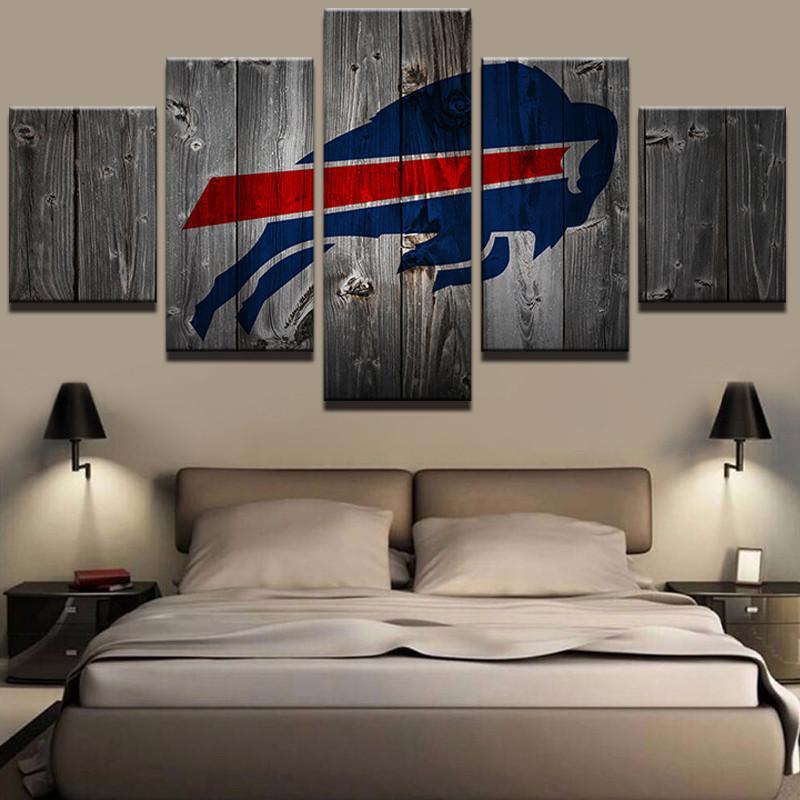 buffalo bills football barnwood sport 5 pices peinture sur toile impression sur toile toile art pour la dcoration intrieurei2y8e