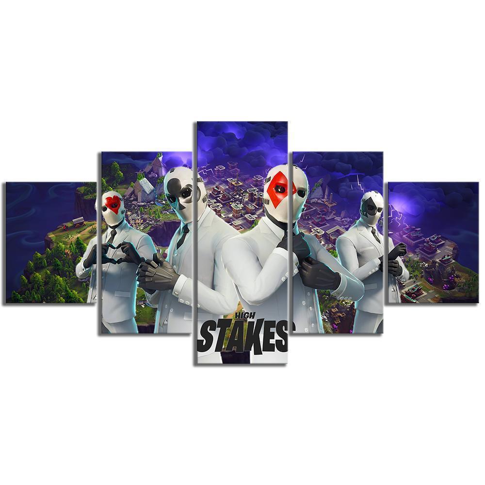 carte fortnite wild card high stakeswild card high stakes fortnite map 5 pices peinture sur toile impression sur toile toile artlk2ii