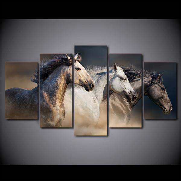 chevaux de course 1 9running horses 1 9 5 pices peinture sur toile impression sur toile toile art pour la dcoration intrieureacqul