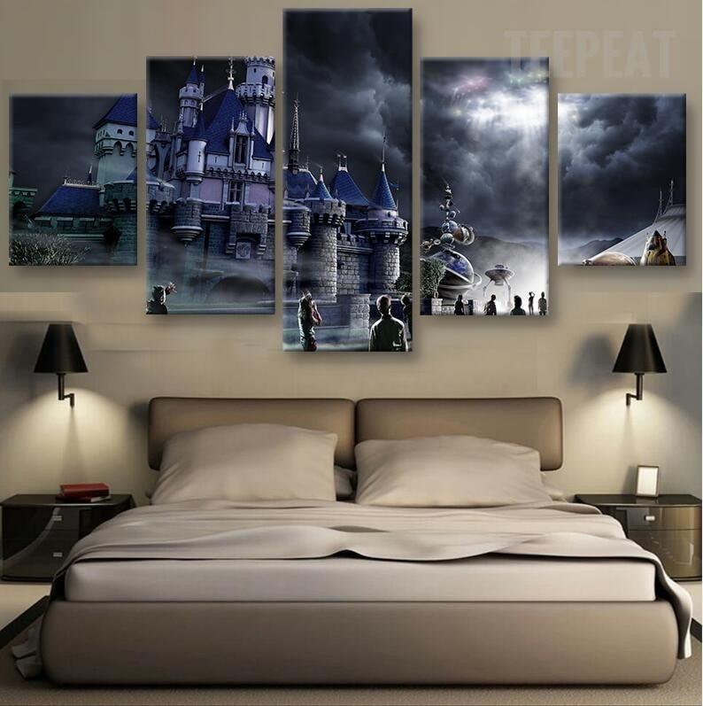 chteau de poudlardhogwarts castle 5 pices peinture sur toile impression sur toile toile art pour la dcoration intrieurec3tz4