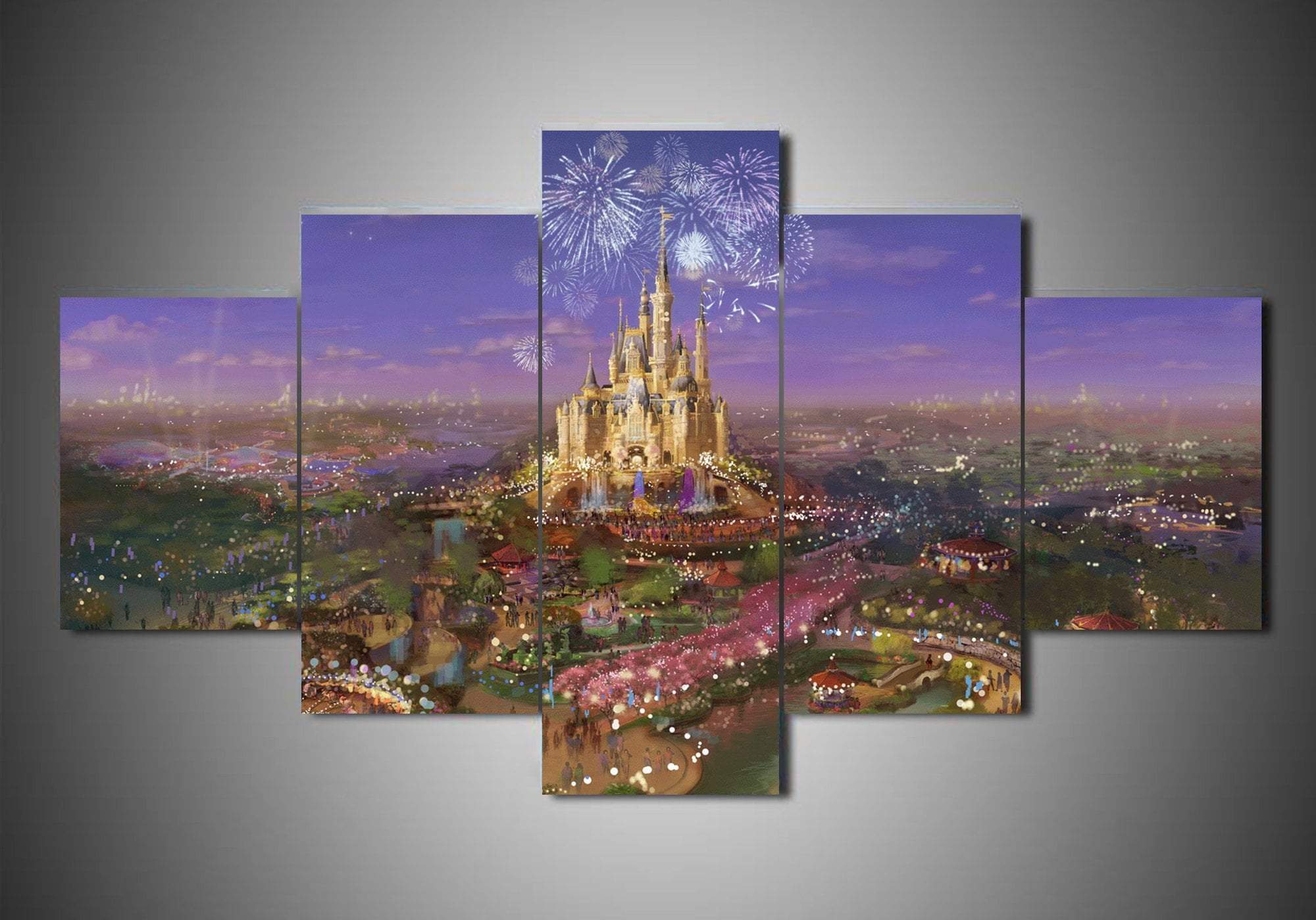 chteau disney 3 disneydisney castle 3 disney 5 pices peinture sur toile impression sur toile toile art pour la dcoration intrieurey8j5l