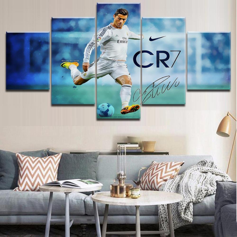 cristiano ronaldo joueur de footballcristiano ronaldo soccer player 5 pices peinture sur toile impression sur toile toile artfbv5b