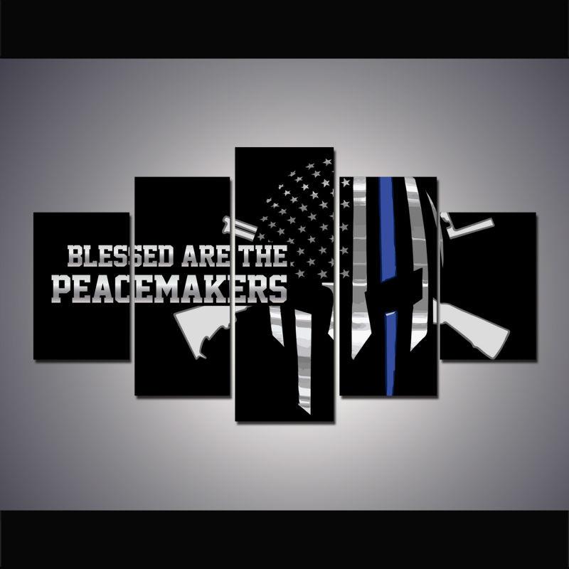 crne de pacificateur de la policepolice peacemakers skull 5 pices peinture sur toile impression sur toile toile art pour la dcoration intrieure2yv6v
