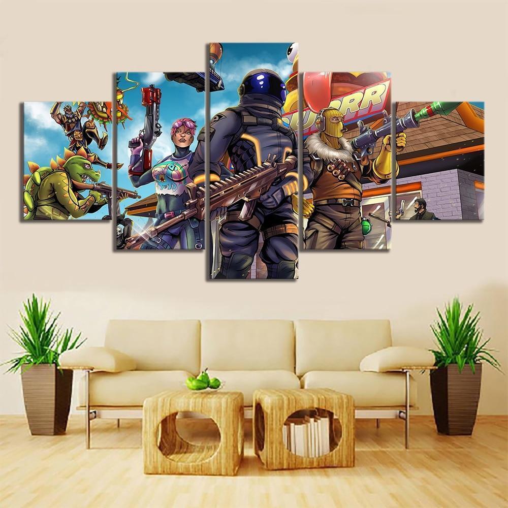 dessiner comic fortnite gamingdraw comic fortnite gaming 5 pices peinture sur toile impression sur toile toile art pour la dcoration intrieureqfern