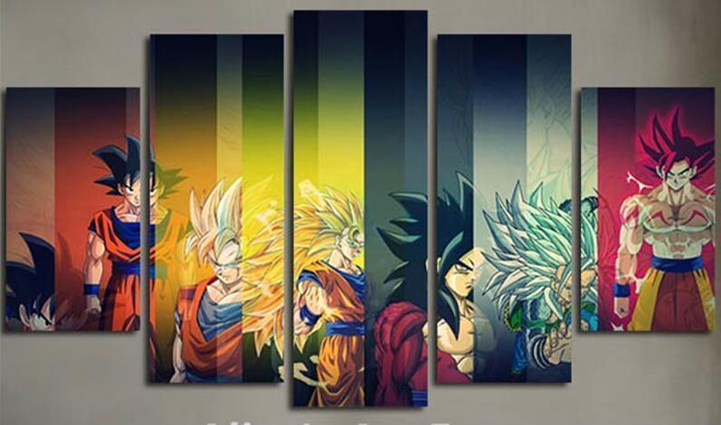 dragon ball cast anime colorcolorful dragon ball cast anime 5 pices peinture sur toile impression sur toile toile artpunjm