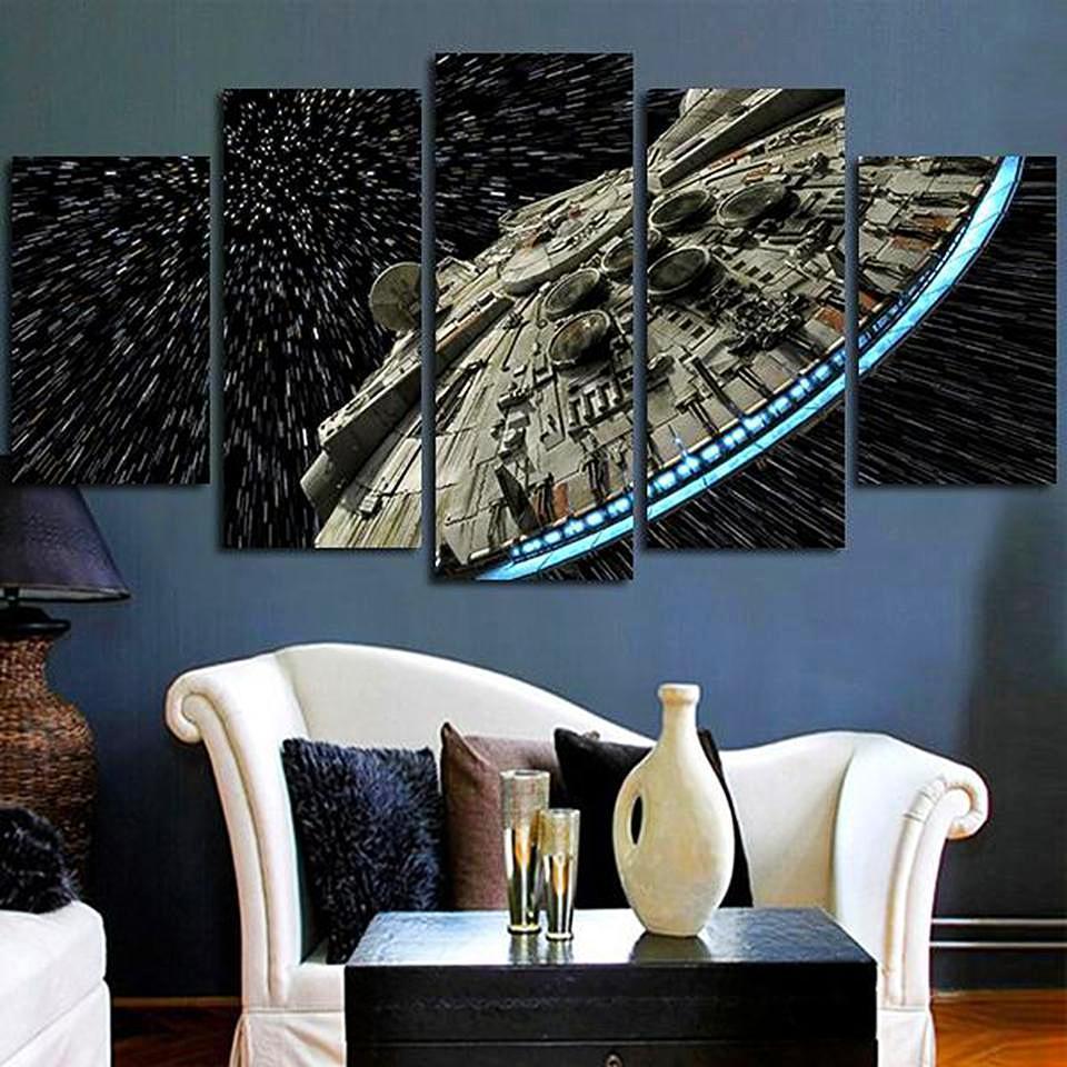 film millennium falcon star warsmillennium falcon star wars movie 5 pices peinture sur toile impression sur toile toile artbph2u