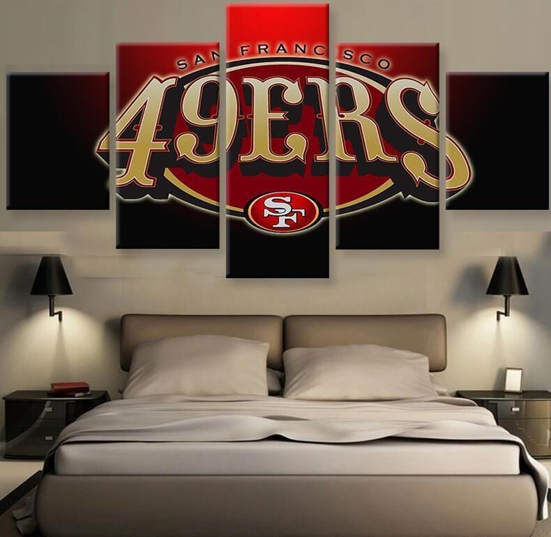 football de lquipe de football des 49ers de san franciscosan francisco 49ers football team football 5 pices peinture sur toilecent9