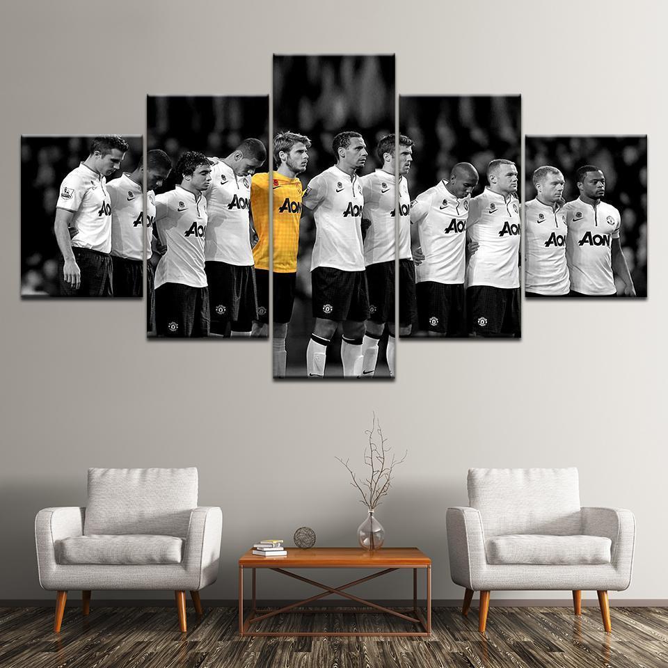 football dquipe lgendaire de manchester unitedmanchester united legendary team soccer 5 pices peinture sur toile impression sur toile toile artoesho