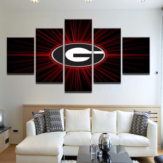 georgia bulldogs logo sport 5 pices peinture sur toile impression sur toile toile art pour la dcoration intrieurelhzgi