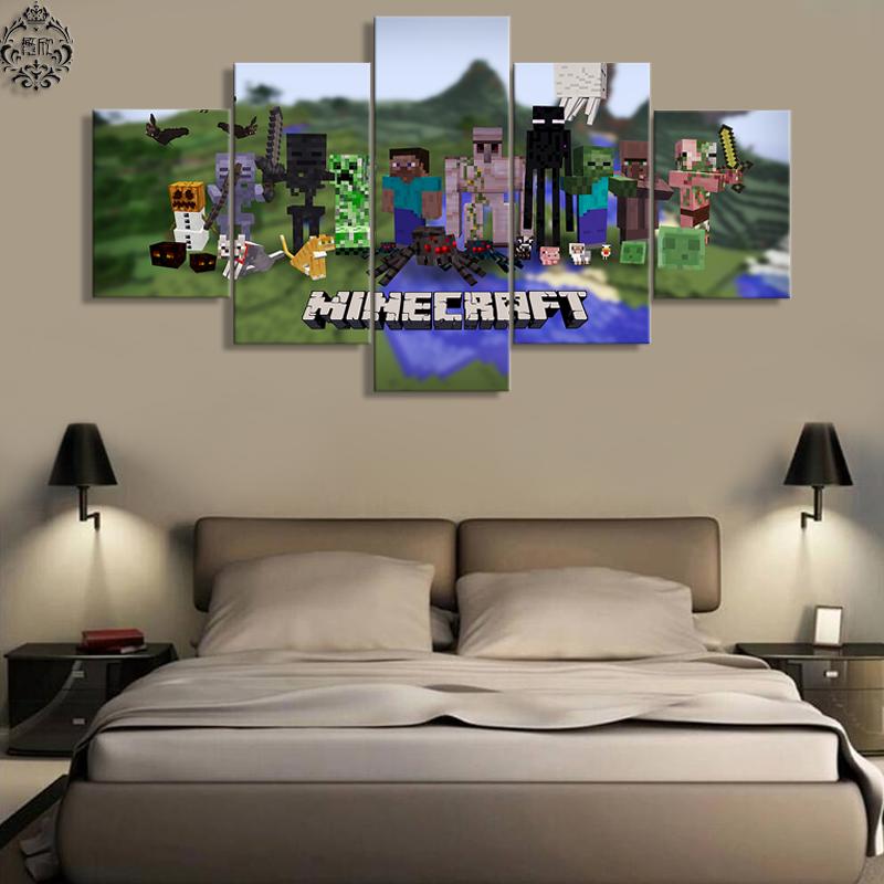 jeu minecraft 1minecraft game 1 5 pices peinture sur toile impression sur toile toile art pour la dcoration intrieure0cyvz