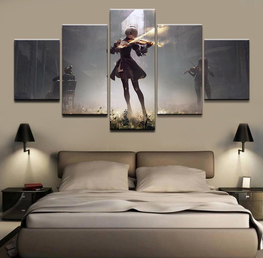 jeu nier automata yorha music 2game nier automata yorha music 2 5 pices peinture sur toile impression sur toile toile artehdqz