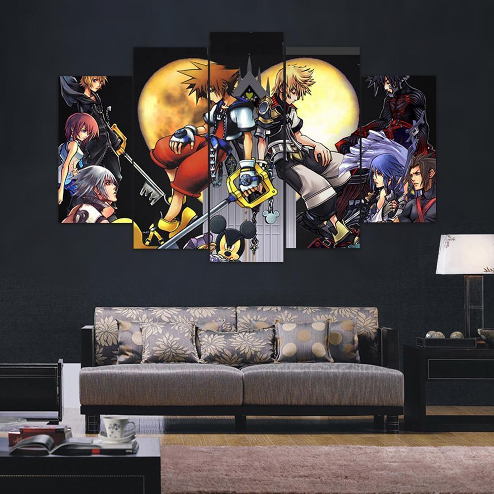 kingdom hearts cartoon 5 pices peinture sur toile impression sur toile toile art pour la dcoration intrieureofyrf