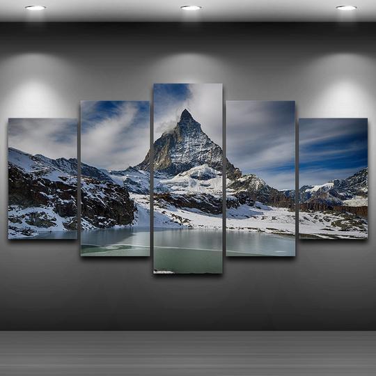 le cervin alpes suissesthe matterhorn swiss alps 5 pices peinture sur toile impression sur toile toile art pour la dcoration intrieureowmys