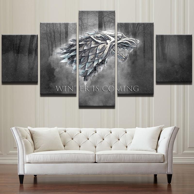 lhiver arrive game of throneswinter is coming game of thrones 5 pices peinture sur toile impression sur toile toile artrwlbw