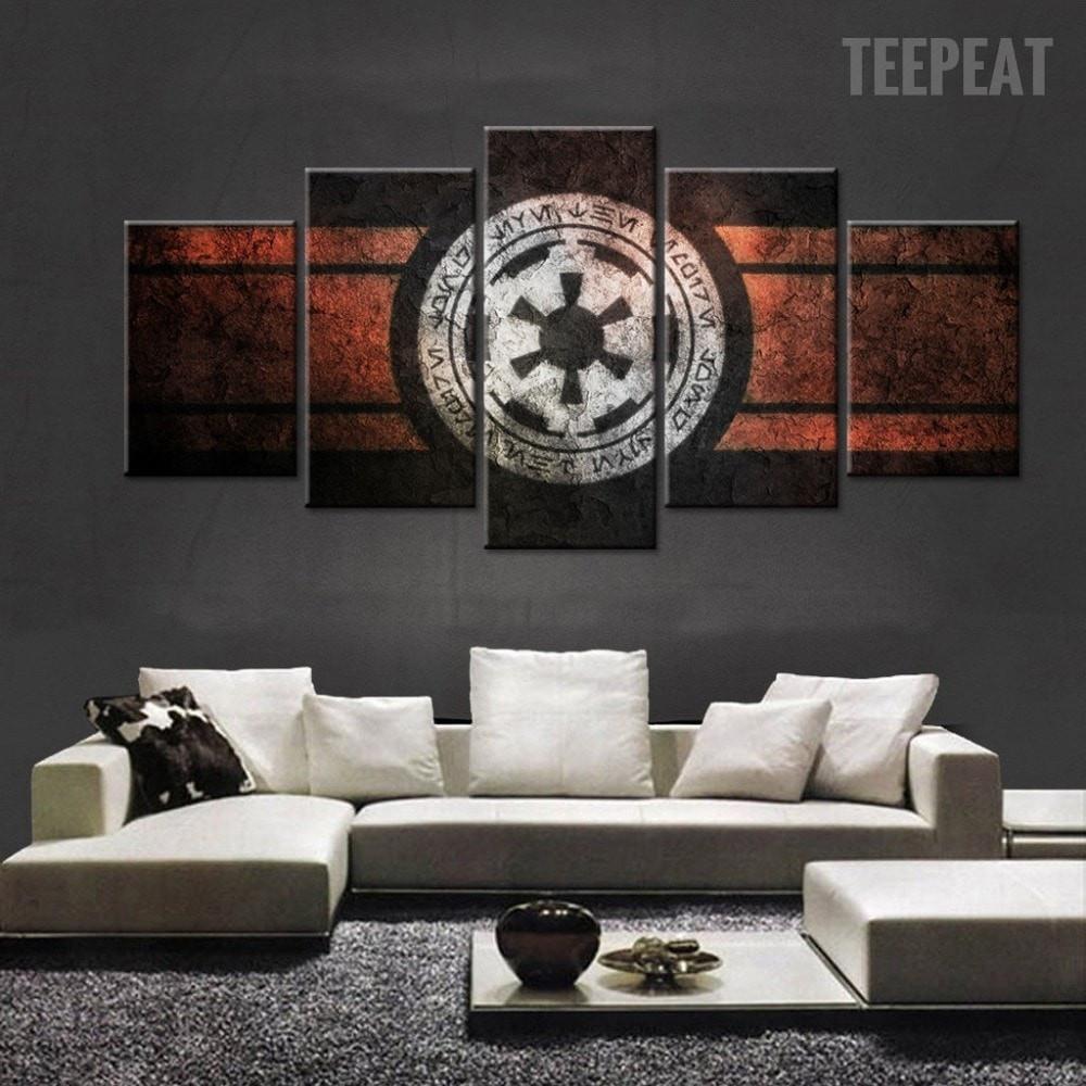 logo de lempire star warsstar wars empire logo 5 pices peinture sur toile impression sur toile toile art pour la dcoration intrieuref53bm