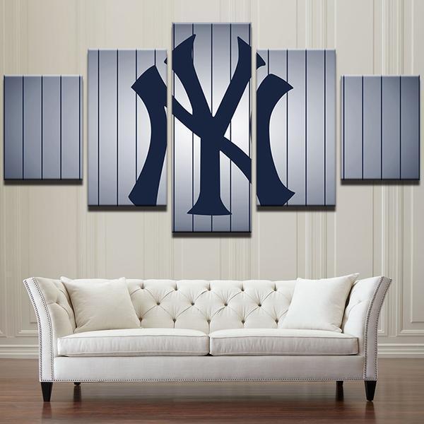 logo de lquipe de baseball des new york yankees baseballnew york yankees baseball team logo baseball 5 pices peinture sur