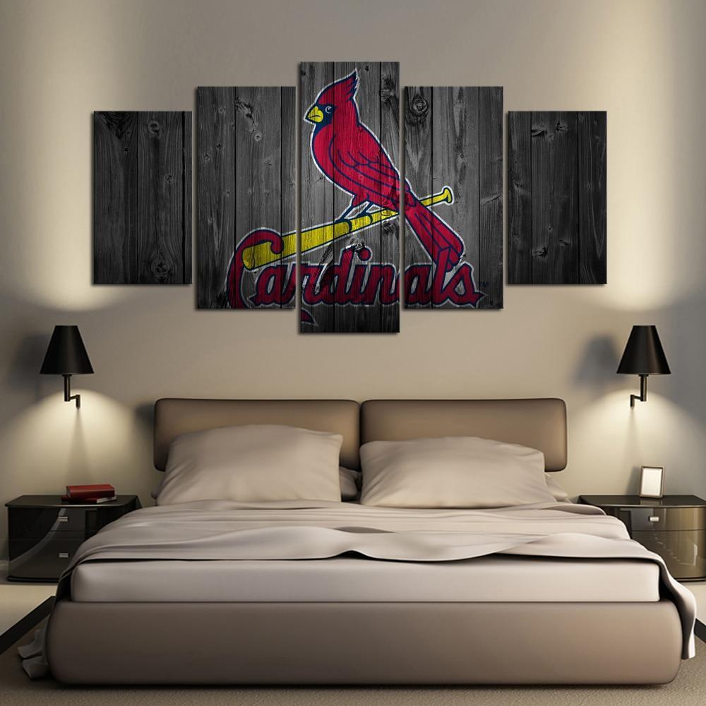 logo de st louis cardinals poster 2 baseballst louis cardinals logo poster 2 baseball 5 pices peinture sur toile impression sur toile toile artsvrgg